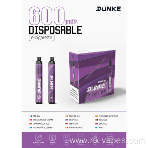 DUNKE M41 TPD Hot Sale Disposable 600Puffs Vape